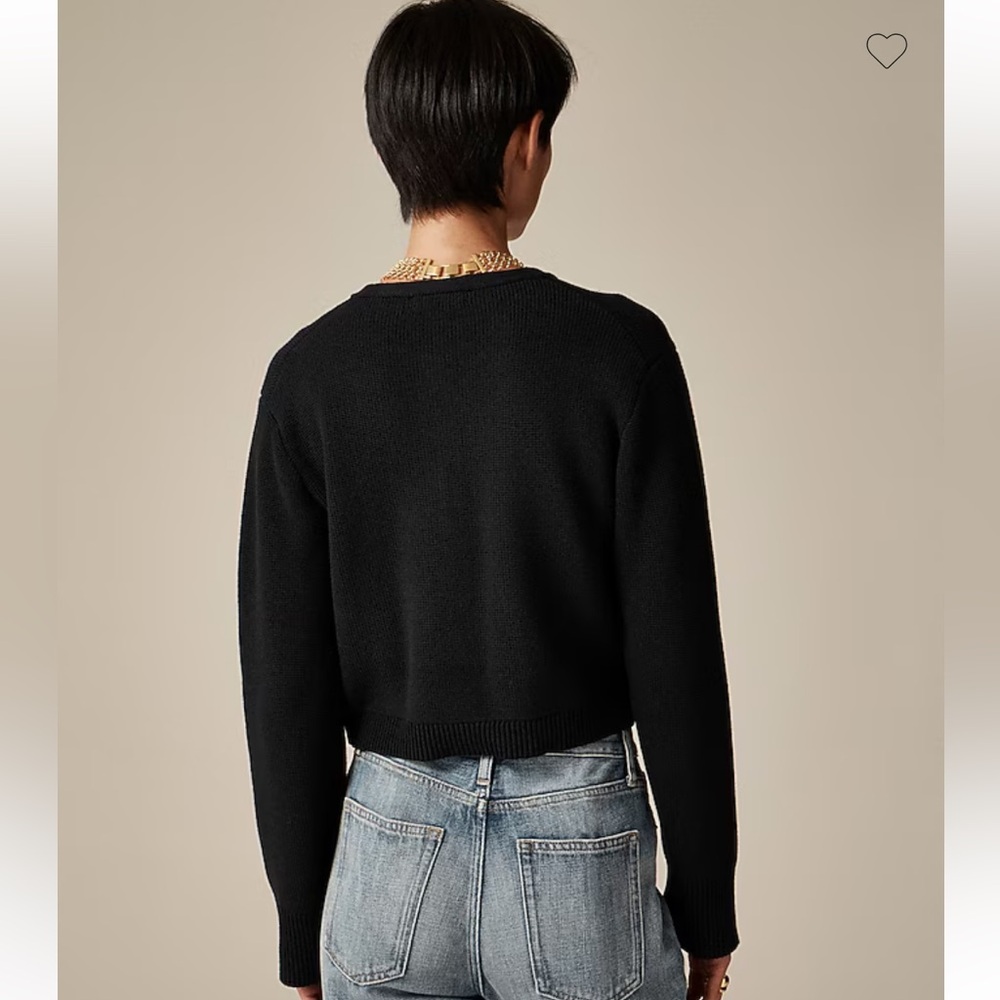 J. Crew Black relaxed Emilie sweater lady jacket - Picture 3 of 11